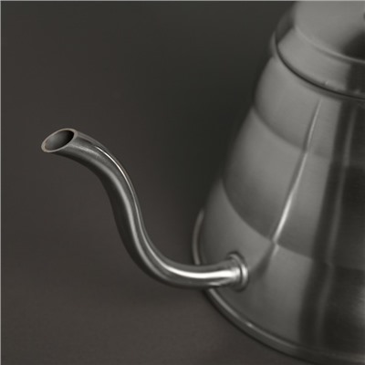 Кофейник из нержавеющей стали с длинным носиком «Пуровер», 1 л, 304 сталь
