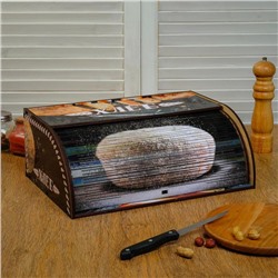 Хлебница деревянная "Батон, нарезка", цветная, 38х26х14 см