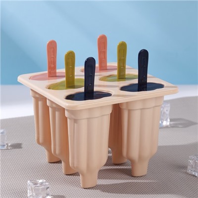 Форма для мороженого «Карусель», 6 ячеек, цвет МИКС