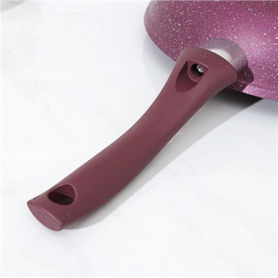 Сковорода Trendy style, d=24 см, пластиковая ручка, антипригарное покрытие, цвет фиолетовый