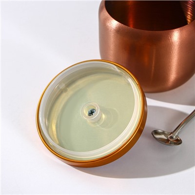 Сахарница из нержавеющей стали «Эрвин», 9,5×10,5 см, с ложкой, 201 сталь, цвет бронзовый