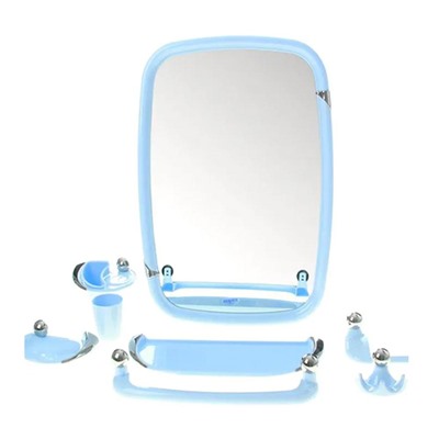 Набор пластиковый для ванной с зеркалом 44,5*9*59 см светло-голубой ВК Вива классик Berossi (1/5)