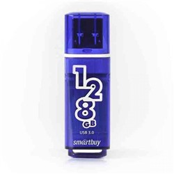 Накопитель пластиковый USB 3.0 128 GB темно-синий Glossy series Smartbuy (1/1)