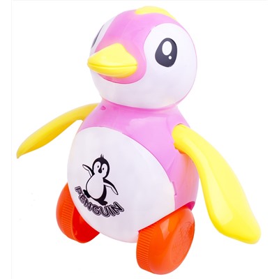 Каталка Пингвинёнок пластмассовая розовый