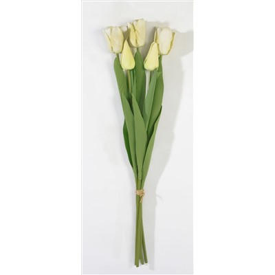 Тюльпан с латексным покрытием белый (12 букетов по 5 шт)