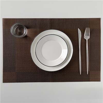 Салфетка сервировочная на стол «Шахматы», 45×30 см цвет коричневый