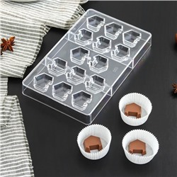 Форма для шоколада и конфет «Конструктор», 14 ячеек, 20×12×2,5 см, ячейка 2,8×2,8×0,8 см
