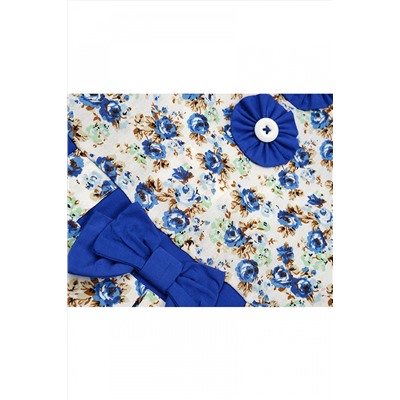 UD 2990 син/голуб  Mini Maxi Платье в цветочек (98-122см)
