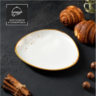 Блюдо фарфоровое для подачи Magistro «Церера», 18,2×16,3 см, цвет белый
