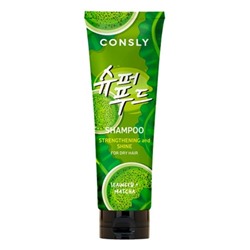 Шампунь с экстрактами водорослей и зеленого чая Матча для силы и блеска волос CONSLY Seaweed & Matcha Shampoo for Strength & Shine