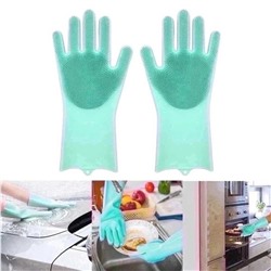 Многофункциональные перчатки силиконовые термостойкие для мытья посуды