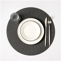 Салфетка сервировочная на стол «Ра», d=36 см, цвет серый