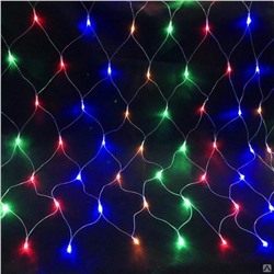 Акция! Гирлянда светодиодная  2*1,5 м 192 led 220 В уличная сетка мультиц Мерцание Серпантин (1/50)