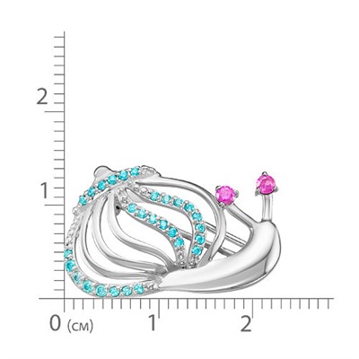 Серебряная брошь "Улитка" - 860