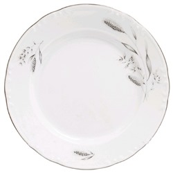Тарелка десертная Constance, декор «Серебряные колосья, отводка платина», 17 см