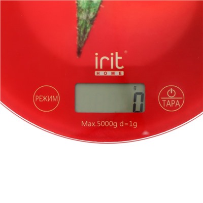 Весы кухонные Irit IR-7238, электронные, до 5 кг, рисунок "Помидор"