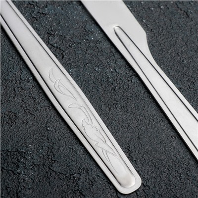 Нож столовый «Силуэт», толщина 1 мм, упрощённой обработки, цвет серебряный