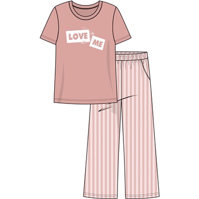 Пижама женская (футболка+брюки)