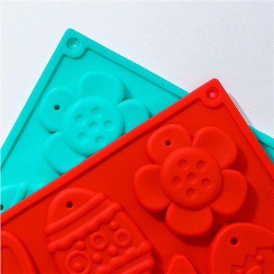 Форма для шоколада силиконовая Доляна «Животные», 30×17×1 см, 8 ячеек (7,7×6 см), цвет МИКС