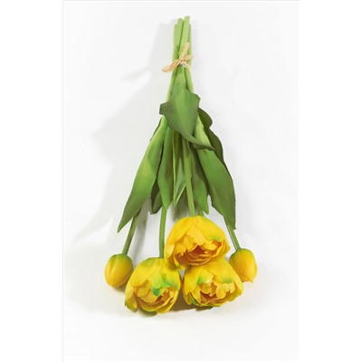 Букет открытых тюльпанов 3+2 желтые