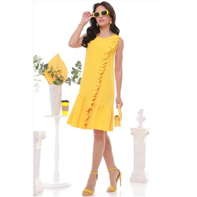 Платье желтое с оборками
