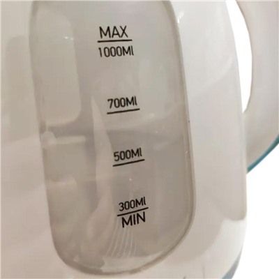 Чайник пластиковый электрический 1 л 1,1 кВт бело-бирюзовый Е-275 Energy (1/12)