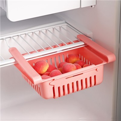 Полка подвесная в холодильник, раздвижная 23(28)×16,5×8 см, цвет МИКС