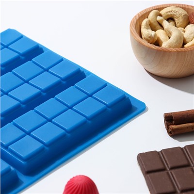 Форма для шоколада силиконовая «Плитка. Мелкие дольки», 26×17×1 см, 6 ячеек, цвет МИКС