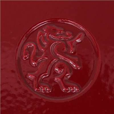 Сковорода-гриль чугунная Red, 27×5,5 см, с 2 сливами, пластиковая ручка, цвет красный