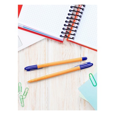 Ручка шариковая СТАММ "VeGa Orange", узел 0.7 мм, стержень 152 мм, чернила синие на масляной основе