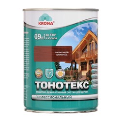 Состав защитно-декоративный Тонотекс "KRONA" палисандр-шоколад 0,9 л