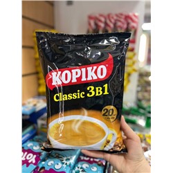 Кофе KOPIKO со сливочной пенкой, дополненной шоколадной крошкой. В упаковке 20шт по 25,5гр