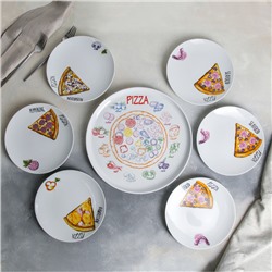 Набор блюд «Пицца», 7 предметов: 1 шт d=30 см, 6 шт d=20 см, рисунок МИКС