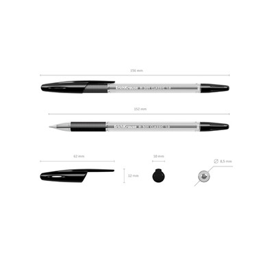 Ручка шариковая Erich Krause R-301 Classic Stick & Grip, узел 1.0 мм, чернила чёрные, резиновый упор, длина линии письма 800 метров