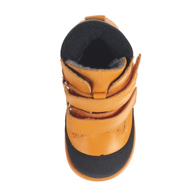 126/1-БП-05 (оранжевый/черный) Ботинки ТОТТА оптом, нат. кожа, байка, размеры 23-26