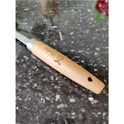 Акция! Лопатка нерж сталь 34 см деревянная ручка прорези стальной Baizheng (1/144)