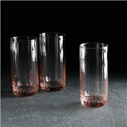 Набор стаканов, 3 шт, 310 мл, розовый