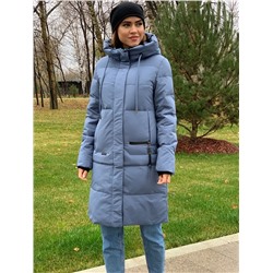 Женская зимняя куртка 8196 голубо-серая