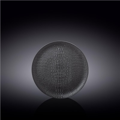 Тарелка круглая Wilmax, d=18 см, цвет чёрный кроко