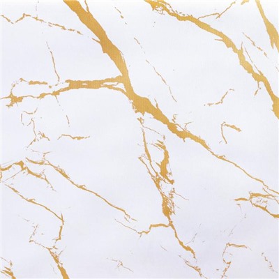 Клеёнка столовая на тканевой основе Доляна «Мрамор», ширина 137 см, рулон 20 м, цвет бело-золотой