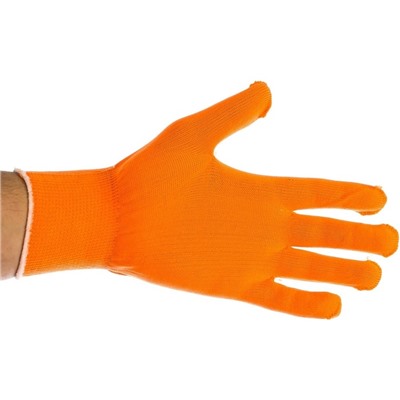 Перчатки нейлоновые, вязка класс 13, размер 10, оранжевые