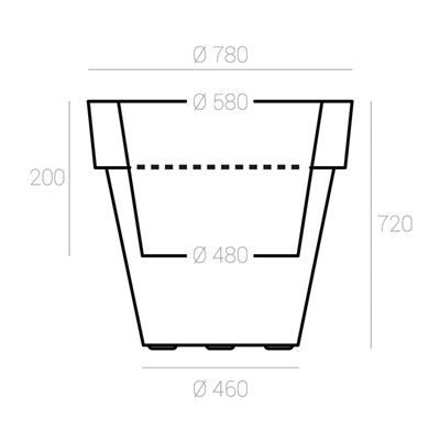 Светодиодное кашпо Boach S, 78 × 72 × 78 см, IP65, 220 В, свечение белое