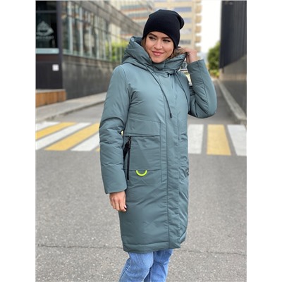 Женская зимняя куртка 8157 (А2) серо-зеленая