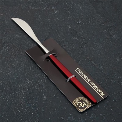 Нож столовый из нержавеющей стали Magistro «Блинк», 22 см, на подвесе, красная ручка, цвет металла серебряный
