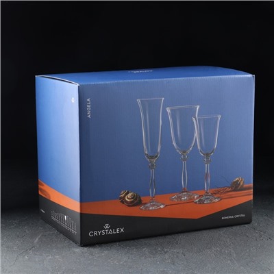 Набор бокалов для вина «Анжела», 6 шт, 350 мл, хрустальное стекло