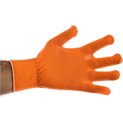 Перчатки нейлоновые, вязка класс 13, размер 10, оранжевые