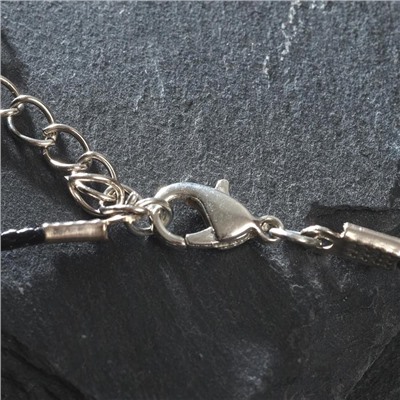Славянский рунический амулет "Богодар" на шнурке, цвет коричневый в серебре