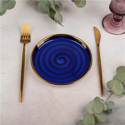 Тарелка керамическая пирожковая «Мэривеза», d=15 см, цвет синий