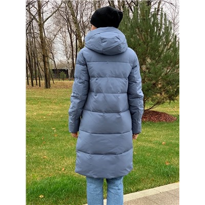 Женская зимняя куртка 8196 голубо-серая