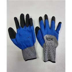[34845] Перчатки нейлоновые со вспененным покрытием/усиленные пальцы(нейлон серый) KEDA Б-Р